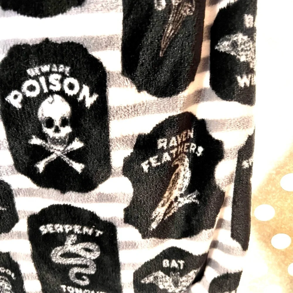 Halloween Poison Apothecary Labels Plush Throw Blanket + Fuzzy Sock Bat Headband